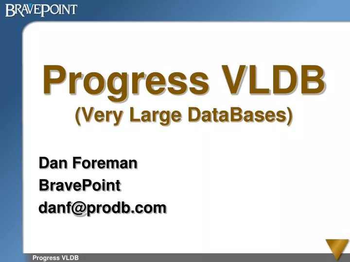 progress vldb very large databases
