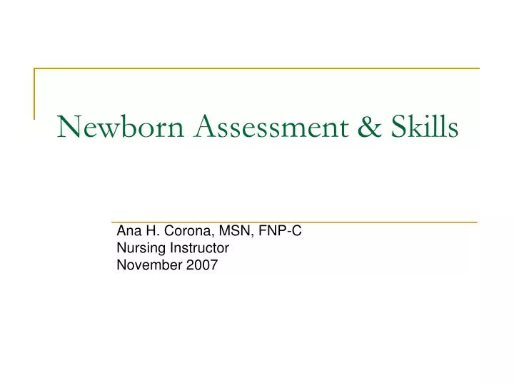 newborn assessment skills