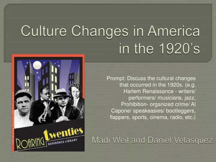 culture changes in america in the 1920 s
