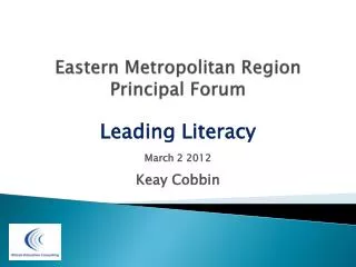 Eastern Metropolitan Region Principal Forum