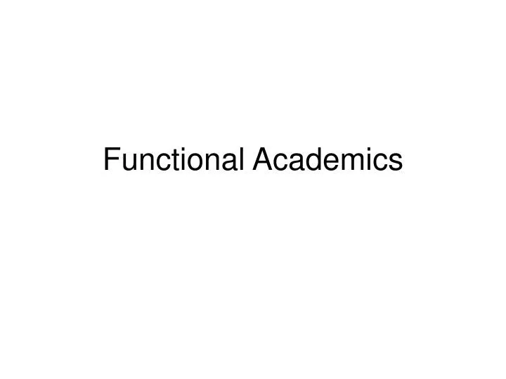 functional academics