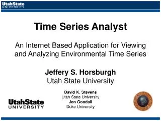 Time Series Analyst An Internet Based Application for Viewing and Analyzing Environmental Time Series