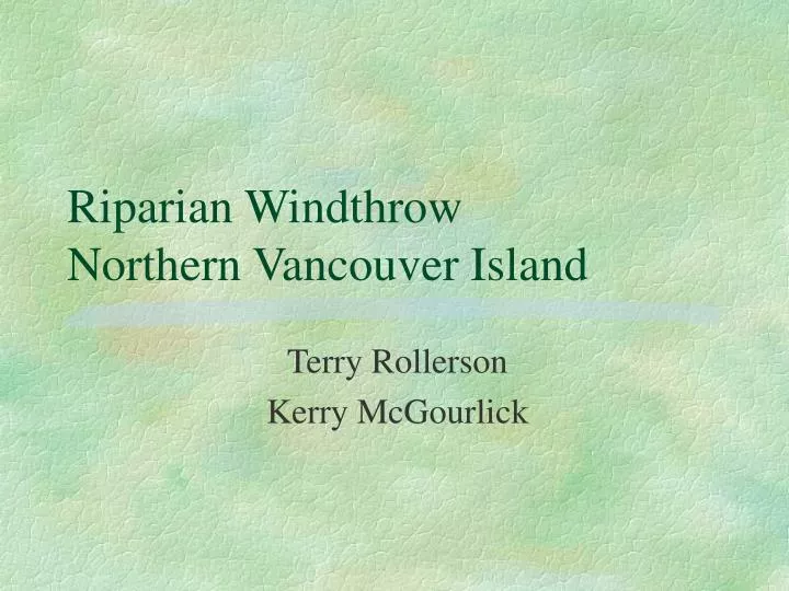 riparian windthrow northern vancouver island