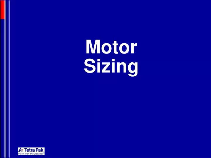 motor sizing