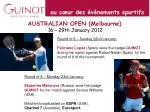 Highlights from the 2012 Australian Open Quarterfinals Featuring GUINOT Badge - slide 1