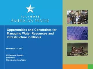 Opportunities and Constraints for Managing Water Resources and Infrastructure in Illinois