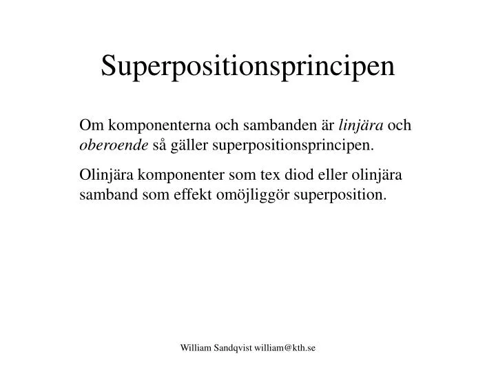 superpositionsprincipen