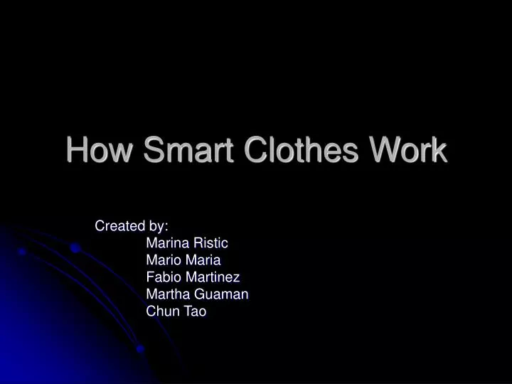how smart clothes work