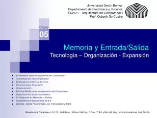 memoria y entrada salida tecnolog a organizaci n expansi n