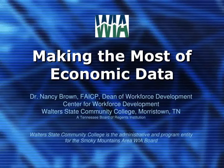 making the most of economic data