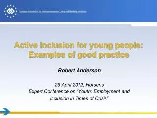 Active inclusion for young people: Examples of good practice