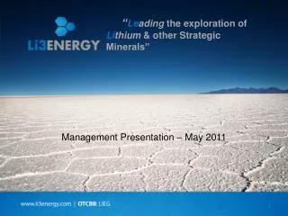 Management Presentation – May 2011
