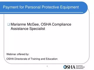 Payment for Personal Protective Equipment