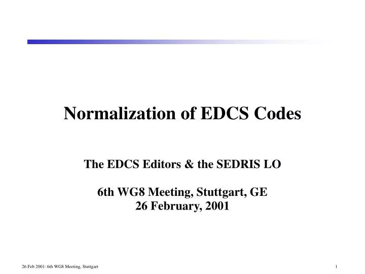 normalization of edcs codes