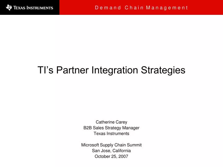 ti s partner integration strategies