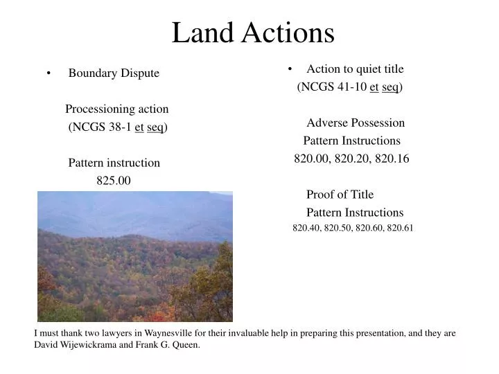 land actions