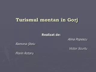 Turismul montan în Gorj