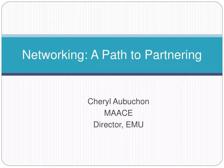 networking a path to partnering
