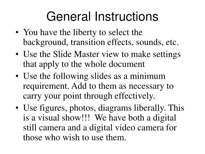 general instructions