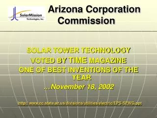 Arizona Corporation 	Commission