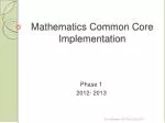 Mathematics Common Core Implementation - slide 1