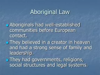 Aboriginal Law