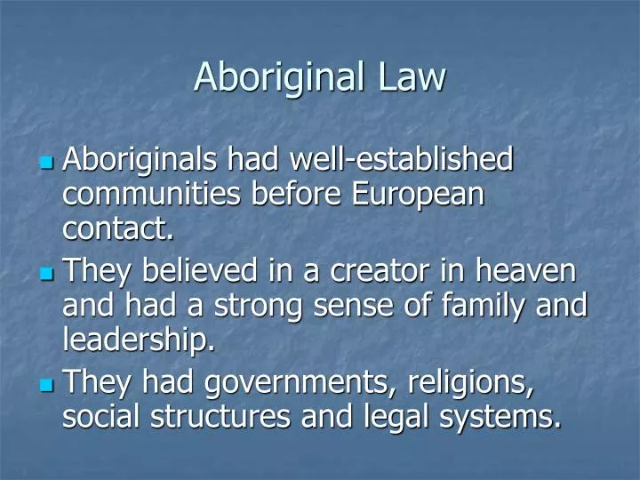 aboriginal law