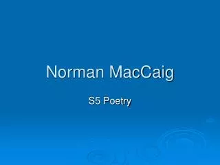 Norman MacCaig