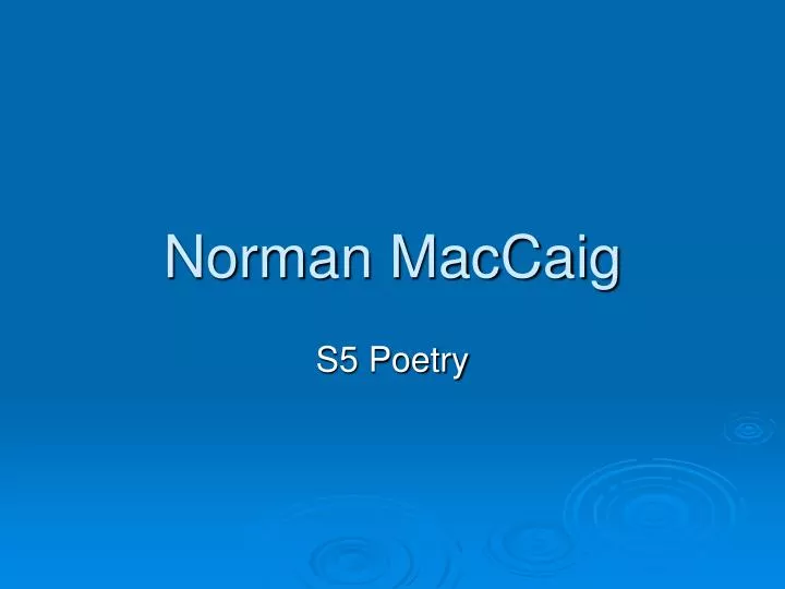 norman maccaig