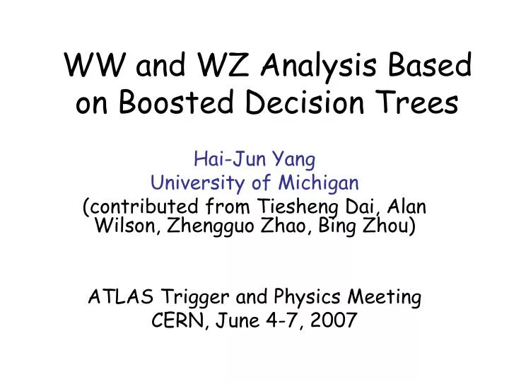 ww and wz analysis based on boosted decision trees