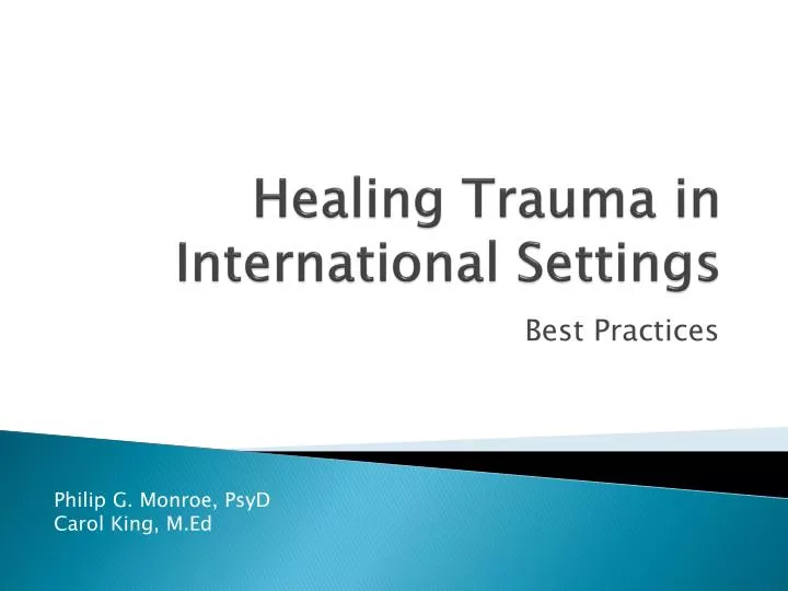 healing trauma in international settings