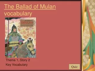 The Ballad of Mulan vocabulary