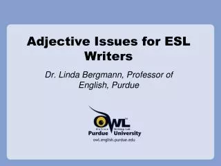 Adjective Issues for ESL Writers