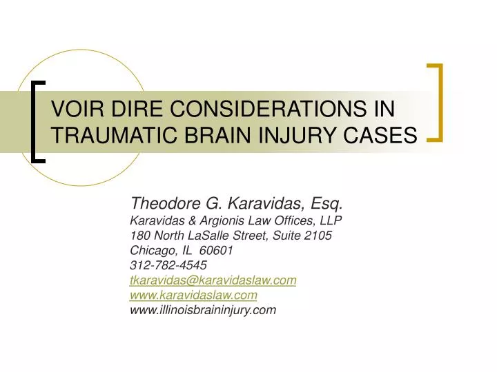 voir dire considerations in traumatic brain injury cases