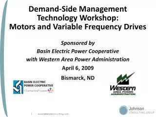Demand-Side Management Technology Workshop: Motors and Variable Frequency Drives