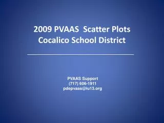 2009 PVAAS Scatter Plots Cocalico School District