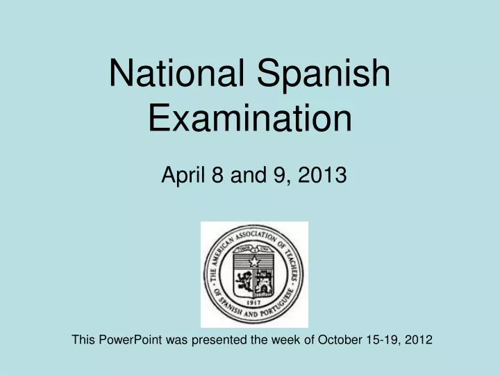 national spanish examination