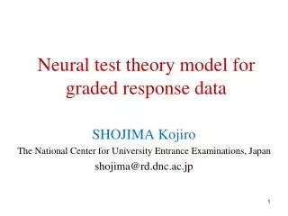Neural test theory model for graded response data