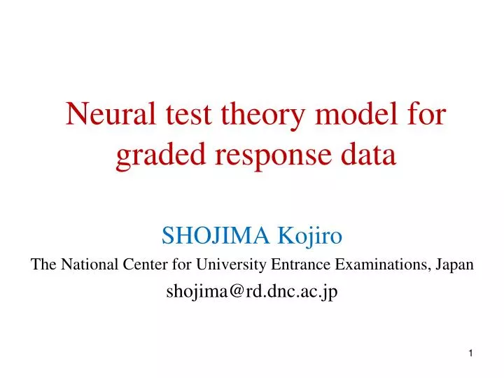 neural test theory model for graded response data