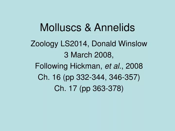 molluscs annelids