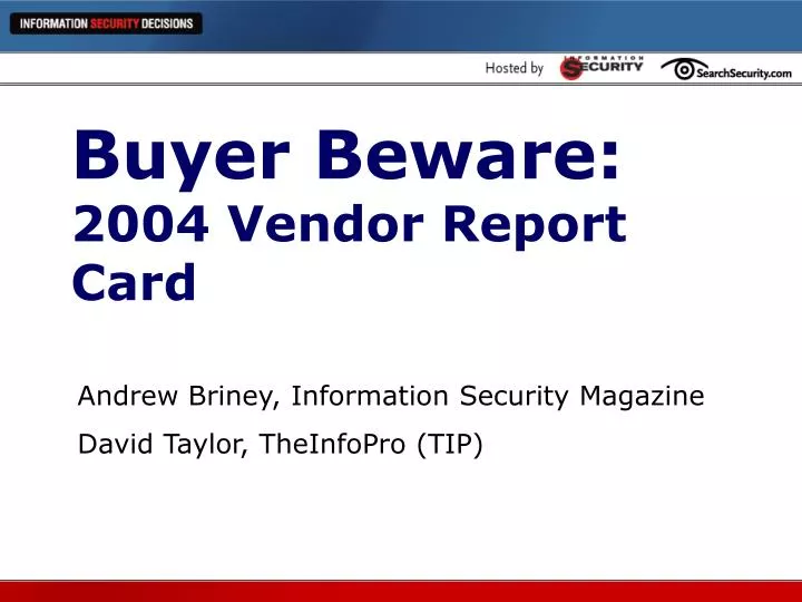 buyer beware 2004 vendor report card