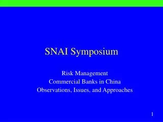 SNAI Symposium