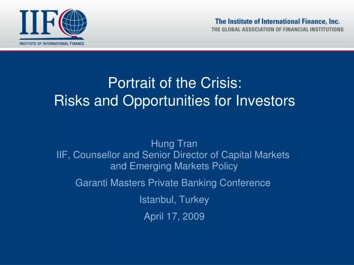 portrait of the crisis risks and opportunities for investors