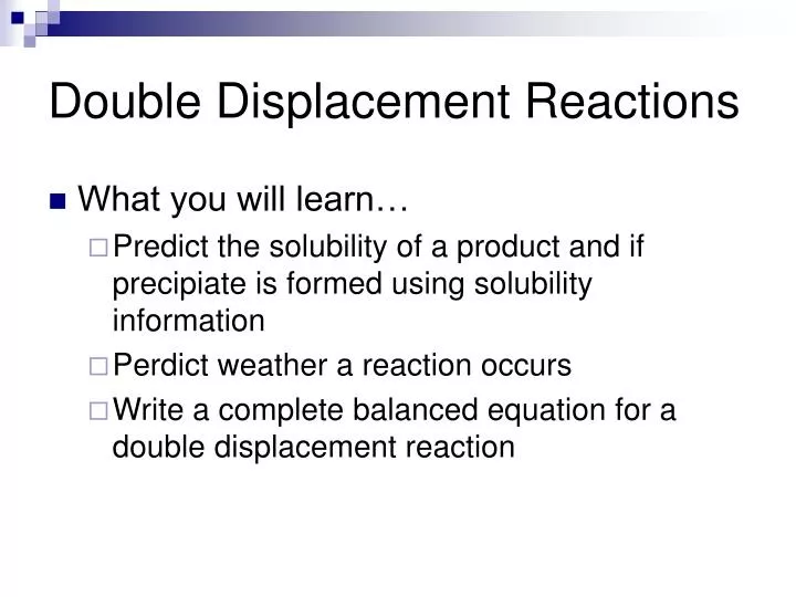 double displacement reactions