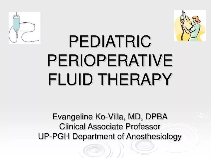 pediatric perioperative fluid therapy