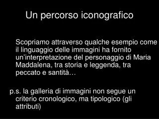 un percorso iconografico