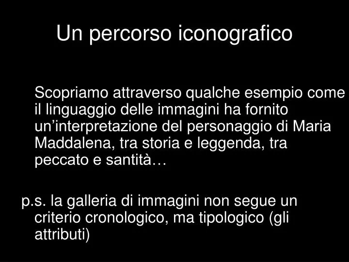 un percorso iconografico