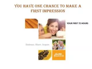 You have one chance to make a first impression