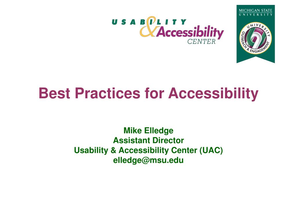 PPT - Best Practices for Accessibility PowerPoint Presentation, free ...