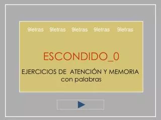 ESCONDIDO_0 EJERCICIOS DE ATENCIÓN Y MEMORIA con palabras